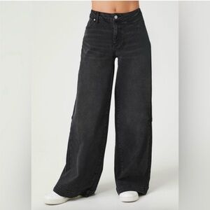 Forever 21 Mid Rise Wide Leg black Jeans size 27